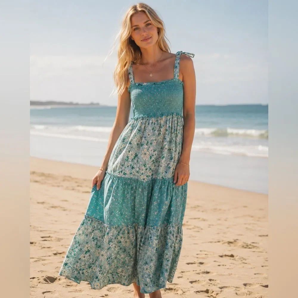 NWT Sz XL *City Triangles* BOHO Dress Floral Tiered Sundress